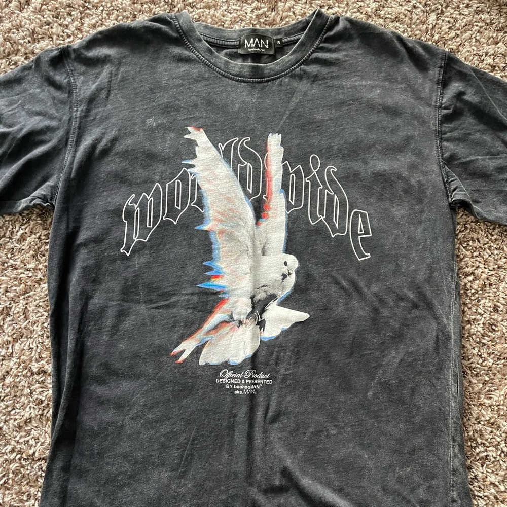 OVERSIZED WORLDWIDE ACID WASH GRAPHIC T-SHIRT